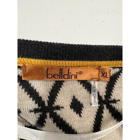 Belldini Women's Open Front Long Cardigan Black Cream Gold Yellow Size XL *READ* - Picture 6 of 12